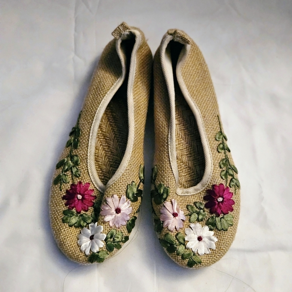 LELINTA Women's 6/6.5 USShoes Floral Loafers Shoes Slip On Round Toe Ballet Flat - Picture 7 of 13